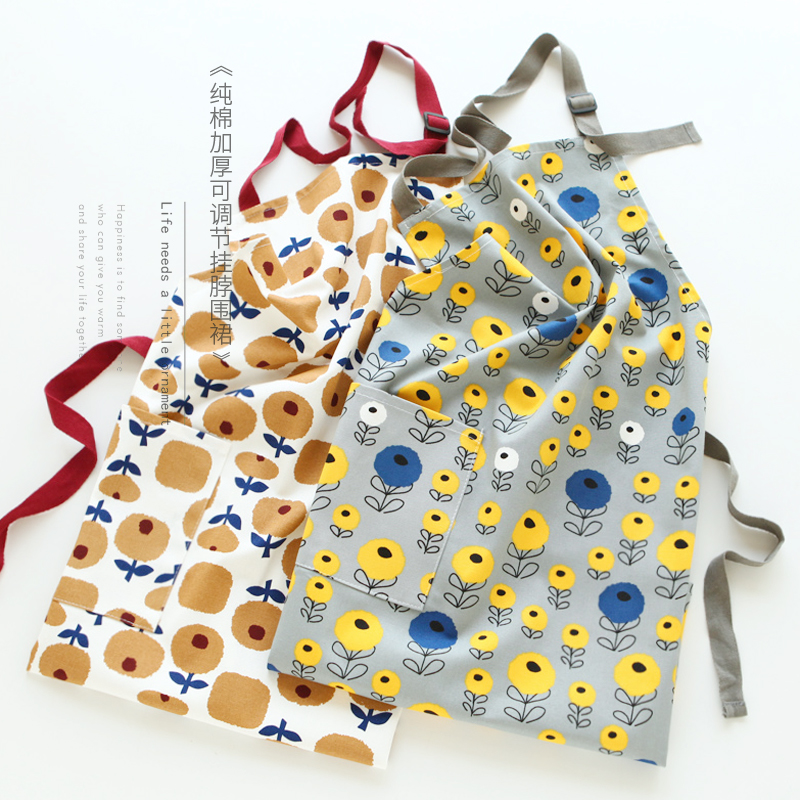 8348纯棉帆布厨房做饭可调节围裙