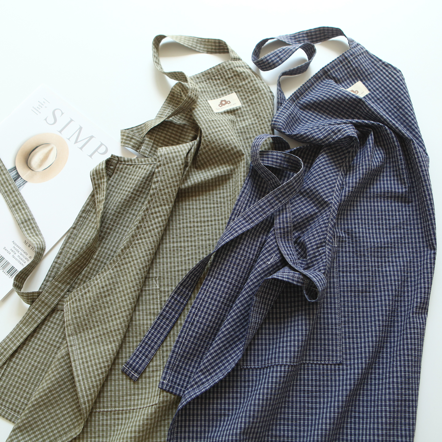 文艺复古风纯棉围裙套装男女通用