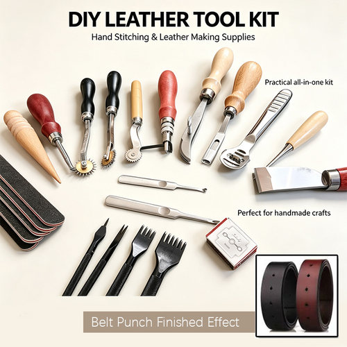 TZ01 手工皮具 DIY 工具套装菱斩打孔裁切缝线做钱包皮带工具