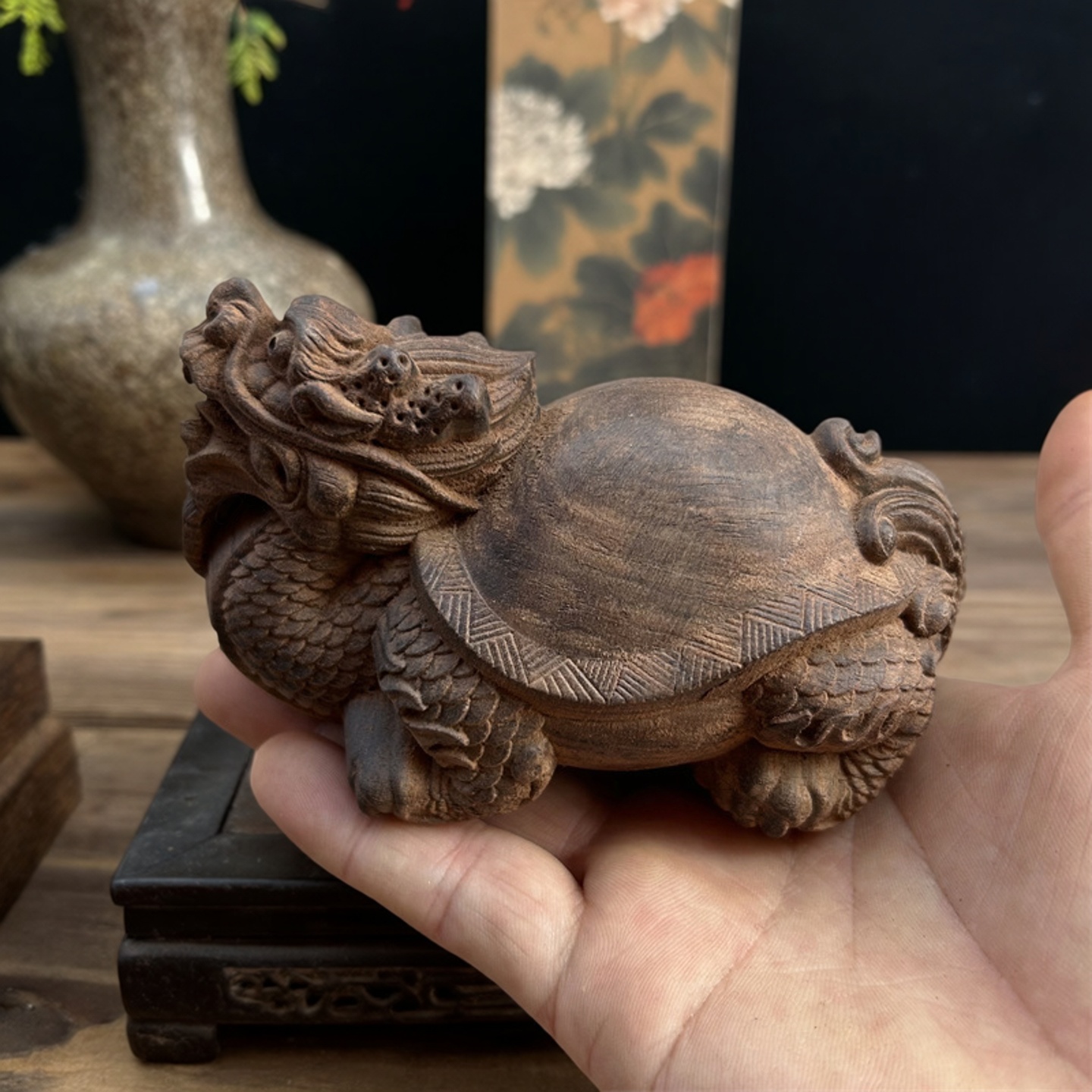 雨轩福建素面龙龟沉香木