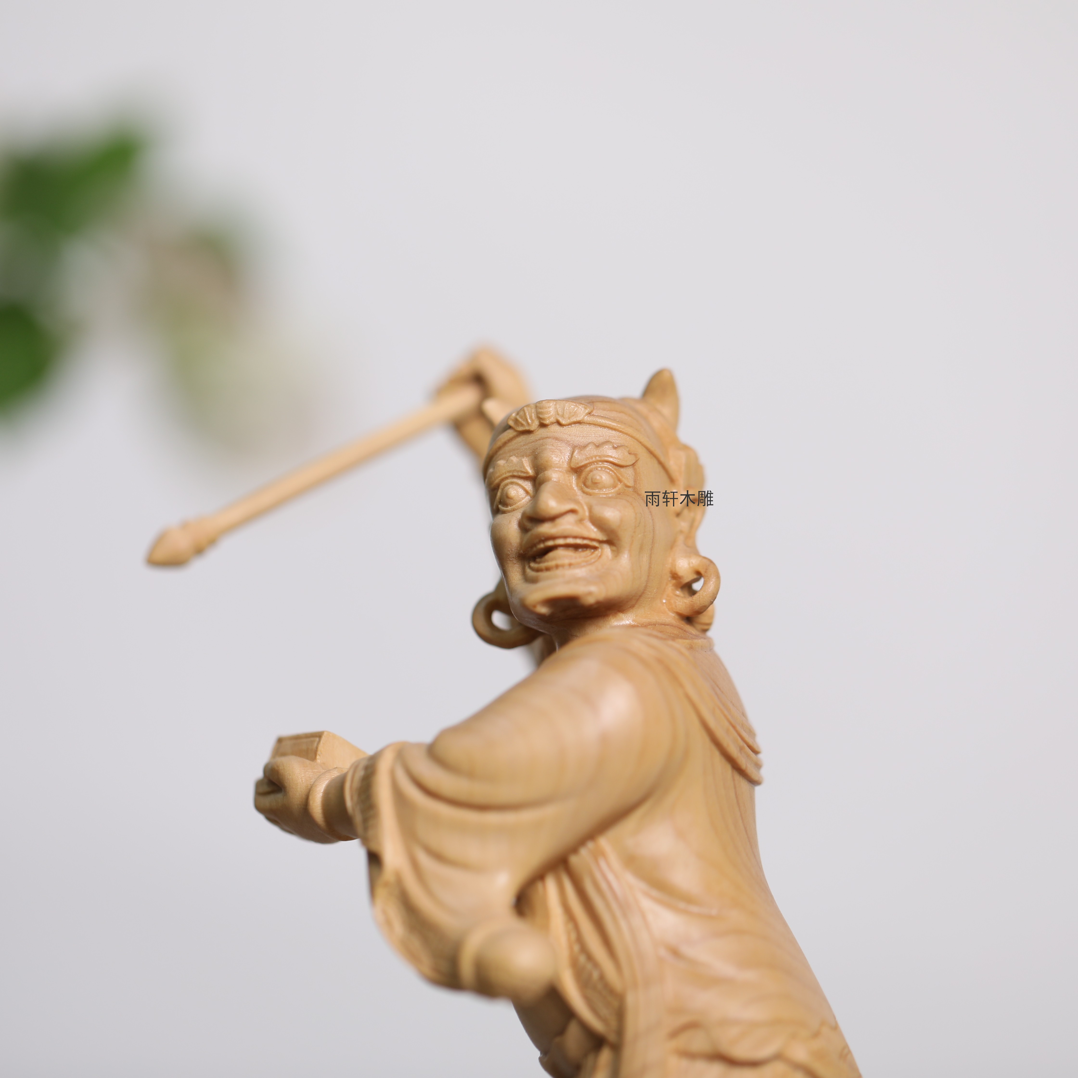 小叶黄杨木雕魁星点斗摆件