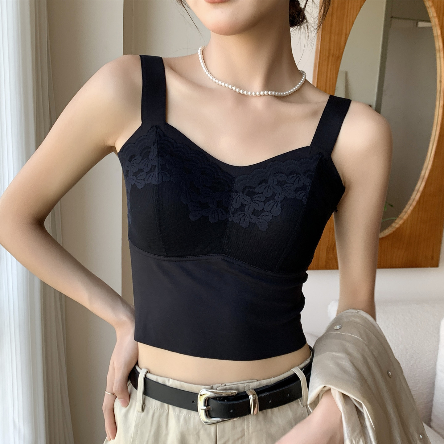 外穿吊带背心美背西装内搭抹胸