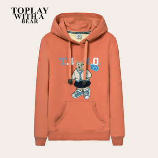 外套潮 上衣加绒加厚刺绣长款 小熊卫衣女2025秋冬新款 连帽宽松大码