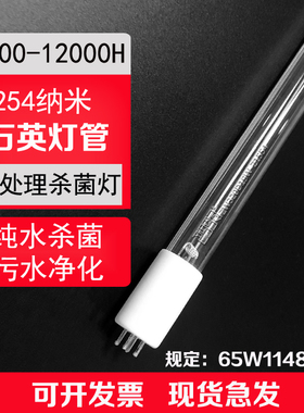 水处理紫外线灯管单端四针GPH1148T5L-65W污水处理水路杀菌灯