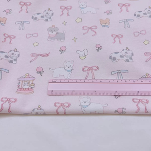 啾咪玩偶窝纯棉卡通动物精梳棉针织弹力手工娃衣布头布料21*25㎝