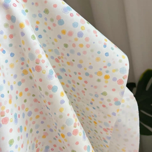 彩色小波点纯棉无弹小尺寸小布头布料娃衣手工发圈21*25㎝