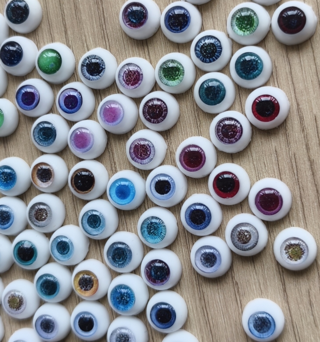 BJD眼珠改装娃6分娃头树脂滴胶眼睛半球型压眼眼珠10/6mm5对包邮