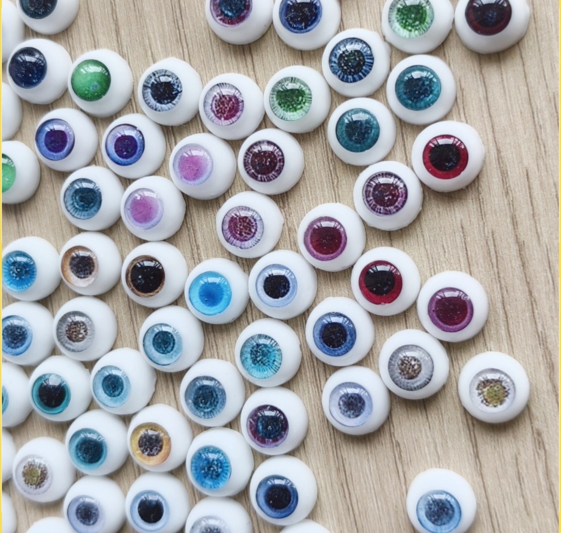 BJD眼珠改装娃头眼睛6分娃树脂滴胶半球型眼珠10/6mm5对包邮