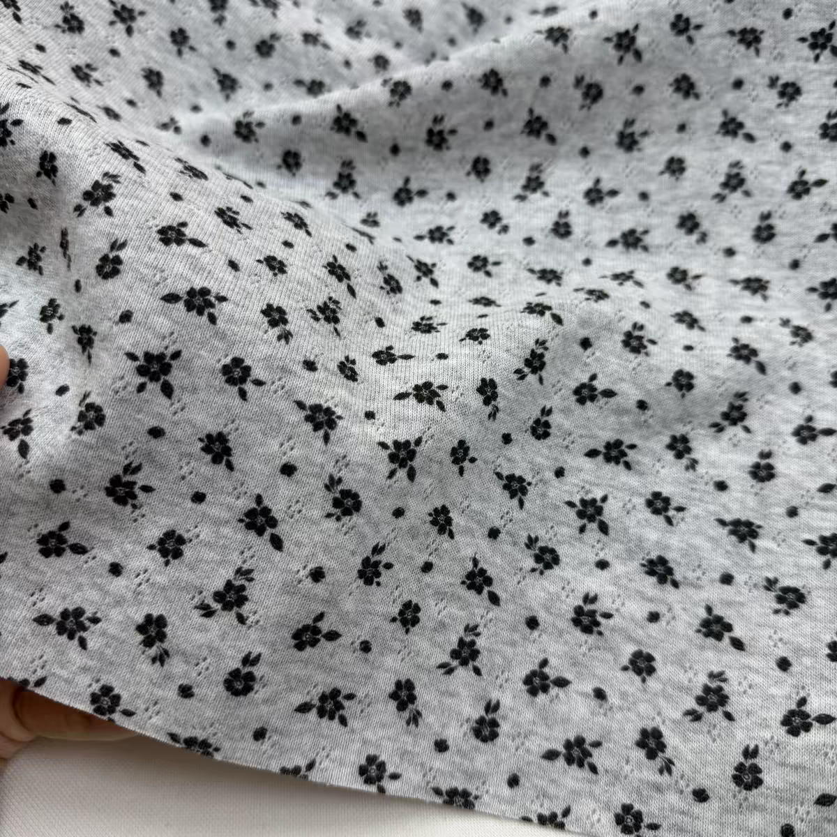 灰色韩系提花针织弹力布手工娃衣发圈面料小尺寸布头21*25㎝