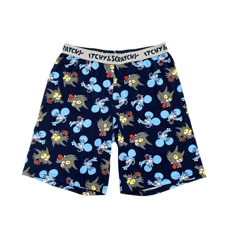 卡通辛普森痒痒鼠挠挠猫纯棉春夏男女睡裤家居裤平角短裤阿罗裤