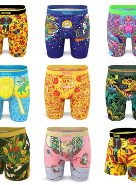 澳洲潮牌KNOBBY印花冰丝速干网眼健身运动跑步男士加长平角裤内裤