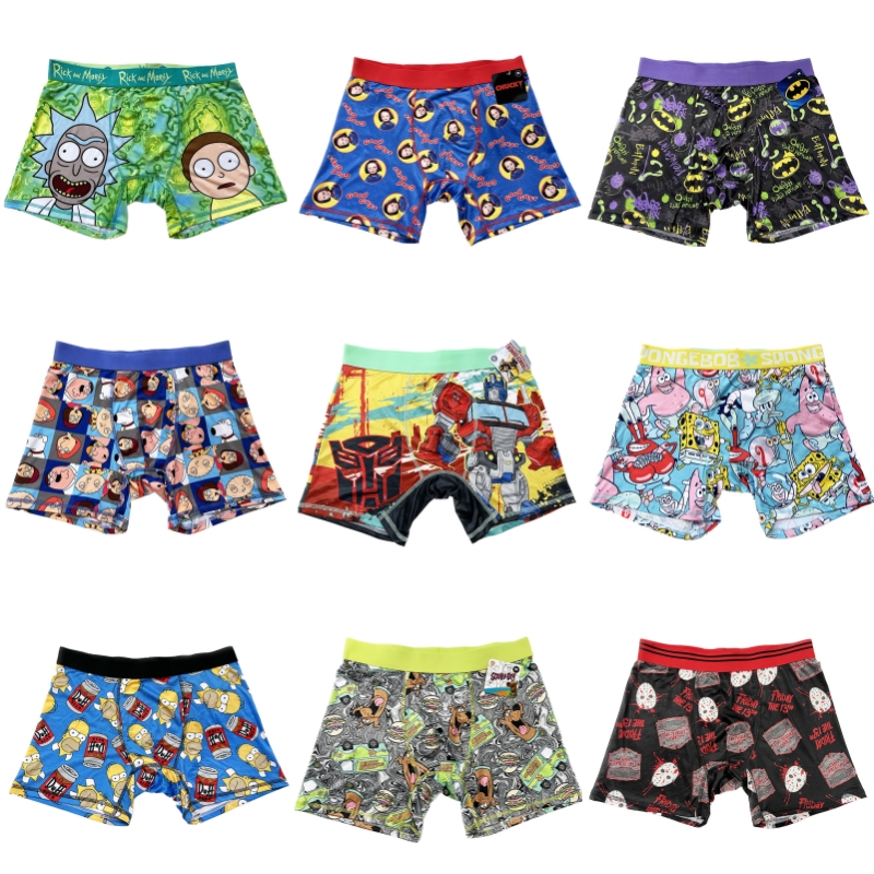 外贸卡通薄冰丝加肥加大男士内裤