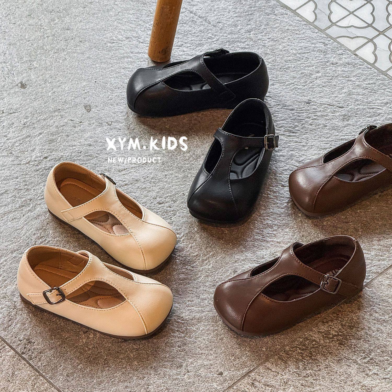 2026春女童黑皮鞋韩版宝宝鞋子复古百搭浅口丁字鞋小女孩皮鞋米棕,运动鞋new,童鞋/青少年鞋,淘宝优惠券,粉丝福利购,淘宝优惠卷
