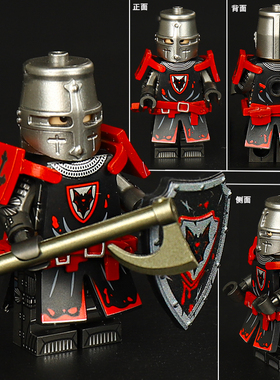 中世纪城堡骑士人仔刚铎蝙蝠盔甲士兵中古骑士拼装积木玩具ST3632