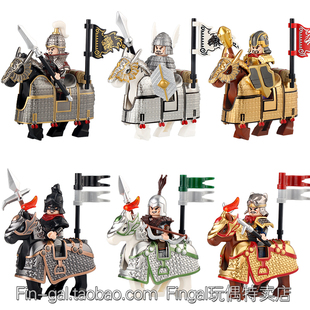 国产三国小侠铁甲重骑战马古代士兵坐骑明光甲积木人仔20688
