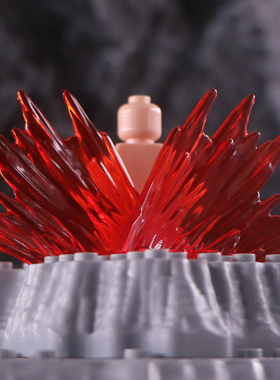 兼容国产人仔卡通特效件FD配件爆气火焰漩涡溅射特效MOC场景玩具