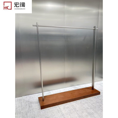 高端胡桃中古风移动落地服装架