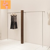 服装 不锈钢展示架落地靠墙架 店展示架实木胡桃色买手店上墙式