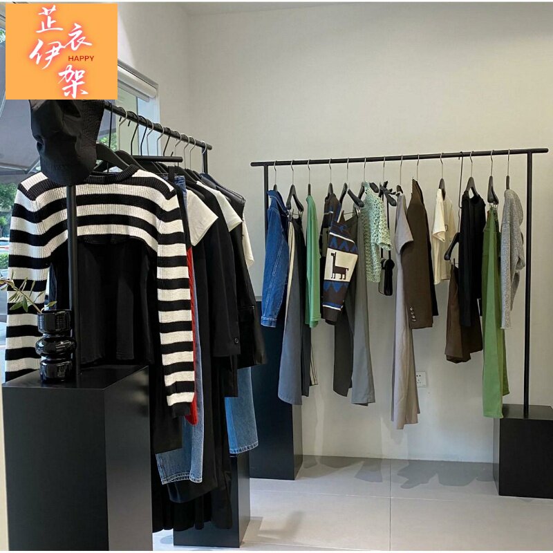 服装店展示架上墙壁挂式婚纱落地式陈列侧挂中岛架买手女装店货架