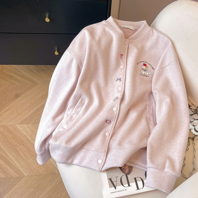 宽松休闲刺绣夹克外套女2025新款