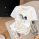 T恤女2025新款 小C家 小马印花短袖 秋冬套头圆领正肩内搭打底上衣