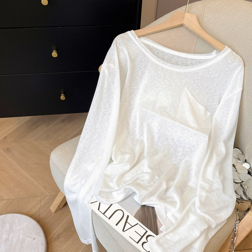 休闲长袖莱赛尔天丝罩衫女新款薄