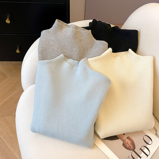 小C家 半高领毛衣女款2025新款冬季保暖内搭莫代尔打底衫针织上衣