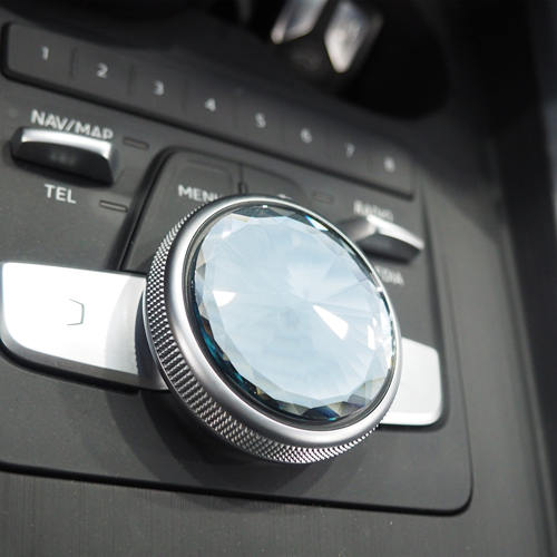 奥迪多媒体旋钮贴水晶玻璃免拆