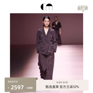 复古双排扣西装 MOI吕燕设计师款 COMME 外套 秀场同款