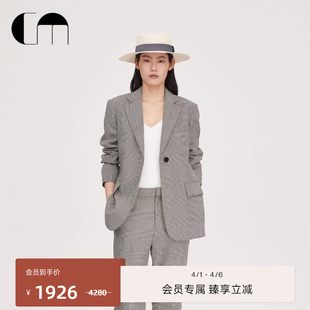 COMME 外套 MOI吕燕设计师复古千鸟格纹提花织带女士羊毛西装