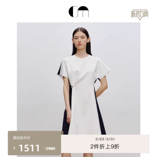 T恤连衣裙 休闲收腰显瘦短袖 COMME MOI吕燕设计师早春女装