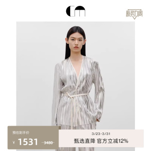 外套 奢华未来感设计系带廓形V领西装 COMME MOI吕燕设计师早春女装