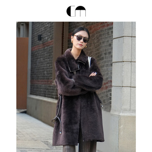 COMME 美拉德宽松保暖廓形皮草大衣绒感外套 MOI吕燕设计师春女装