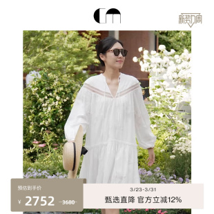 COMME 休闲日常花边A字连衣裙 MOI吕燕设计师早春女装