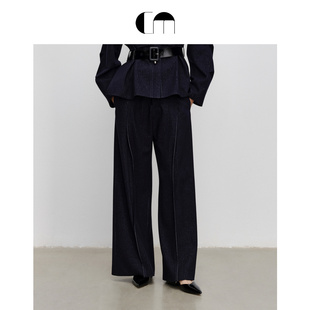 COMME 金属扣装 饰高腰显瘦袋盖阔腿裤 MOI吕燕设计师春夏女装