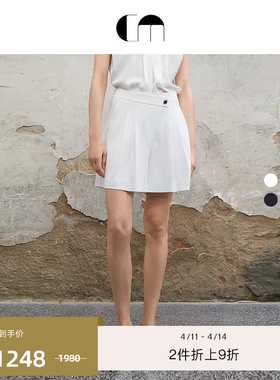 COMME MOI吕燕设计师春夏女装轻薄舒适不对称腰头短裤