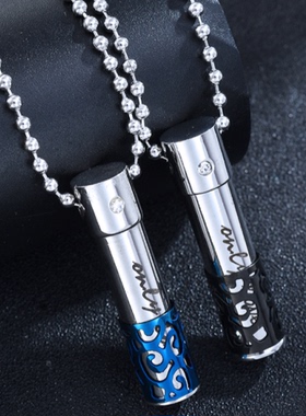 香水瓶钛钢项链女2021年新款ins风潮毛衣链轻奢小众设计感饰品女