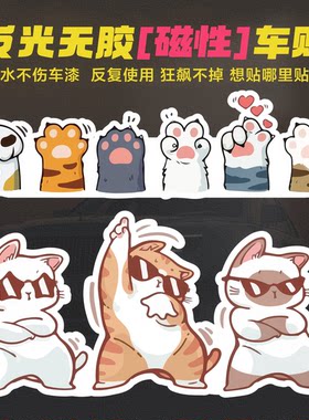 可爱宠物猫咪可爱恶搞磁性车贴