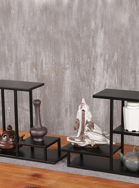 铁艺茶棚博古架多宝阁简约茶室置物展示架紫砂壶茶具古董摆件架子