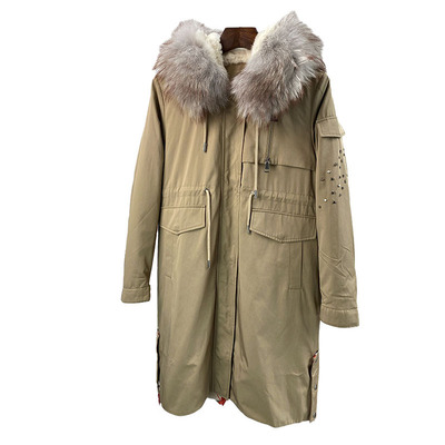 派克服女新冬可拆卸整皮獭兔毛