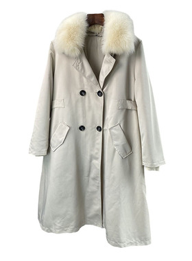 派克服女冬新款中长款獭兔毛内胆可拆卸海宁皮草大衣外套过膝 k27