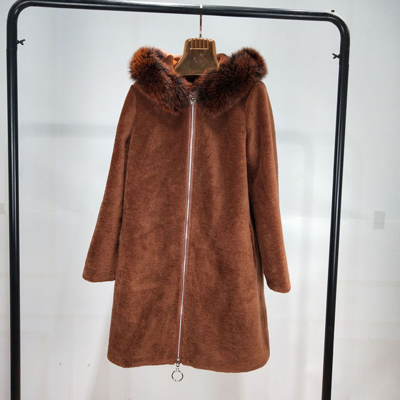 女装狐狸毛领皮草外套复合真羊毛皮毛一体连帽中长款羊剪绒大衣特,女装/女士精品,皮草,淘宝优惠券,粉丝福利购,淘宝优惠卷