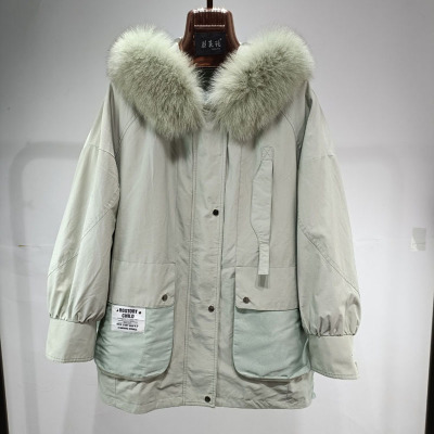 中长款可拆卸皮毛一体外套