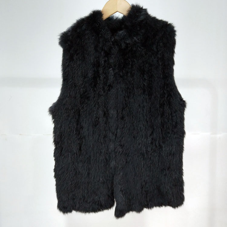 出口韩整纯手工背心坎肩编织皮草