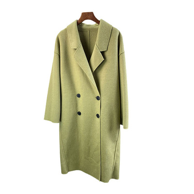 100羊毛双面呢大衣中长款