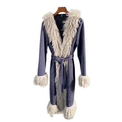 羊羔毛皮草外套女长款冬新款