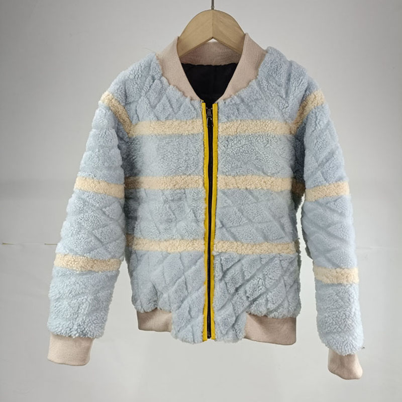 原皮原毛羊毛皮毛一体短童装外套