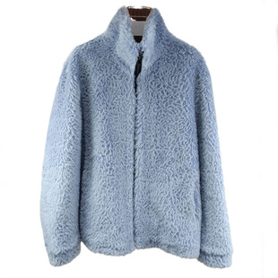 100%羊毛潮男羊剪绒外套皮草立领皮毛一体短款 大衣加厚羊羔毛 男装