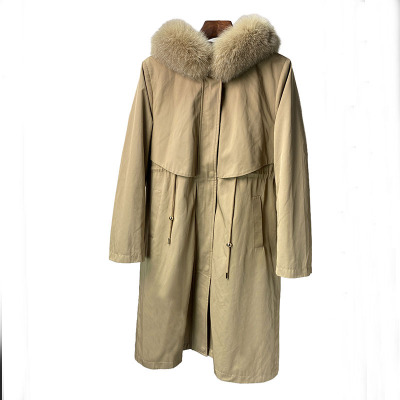 简约狐狸大毛领皮草外套派克服