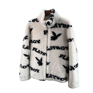 潮牌羊剪绒外套男士短款颗粒羊羔毛皮毛一体皮草大衣夹克男装宽松